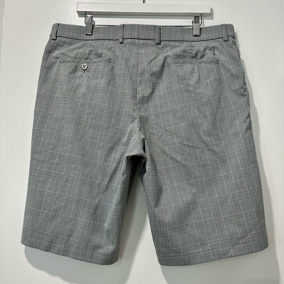 Golfino Men Gray Green Plaid Golf Shorts Ballmarker Size 38 Unisex Size XL EUC - Picture 2 of 13